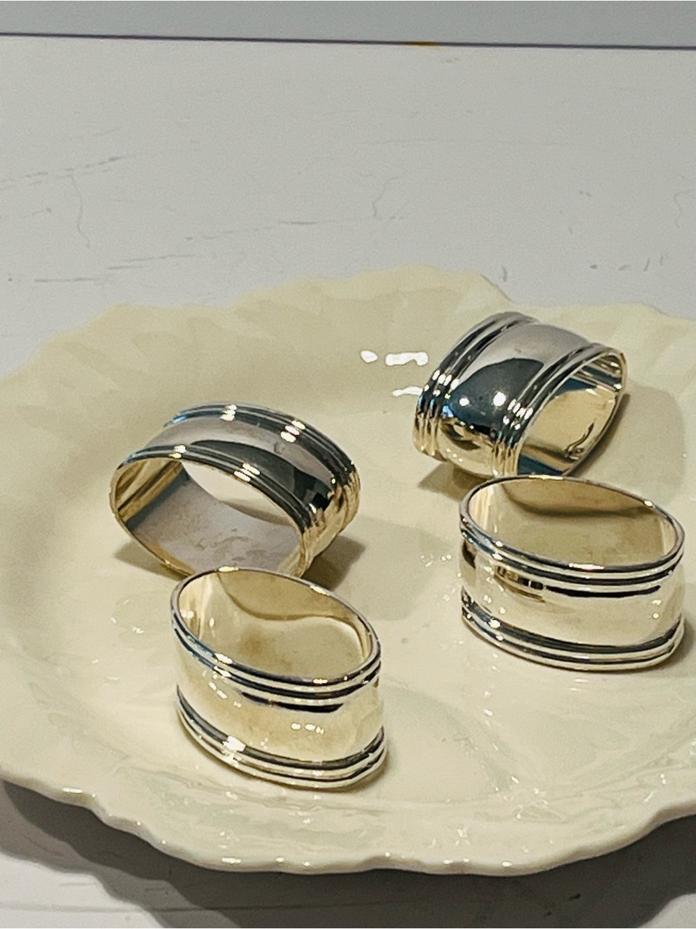 Vintage Wedgwood Silver Plated Napkin Rings Set of 4 England
